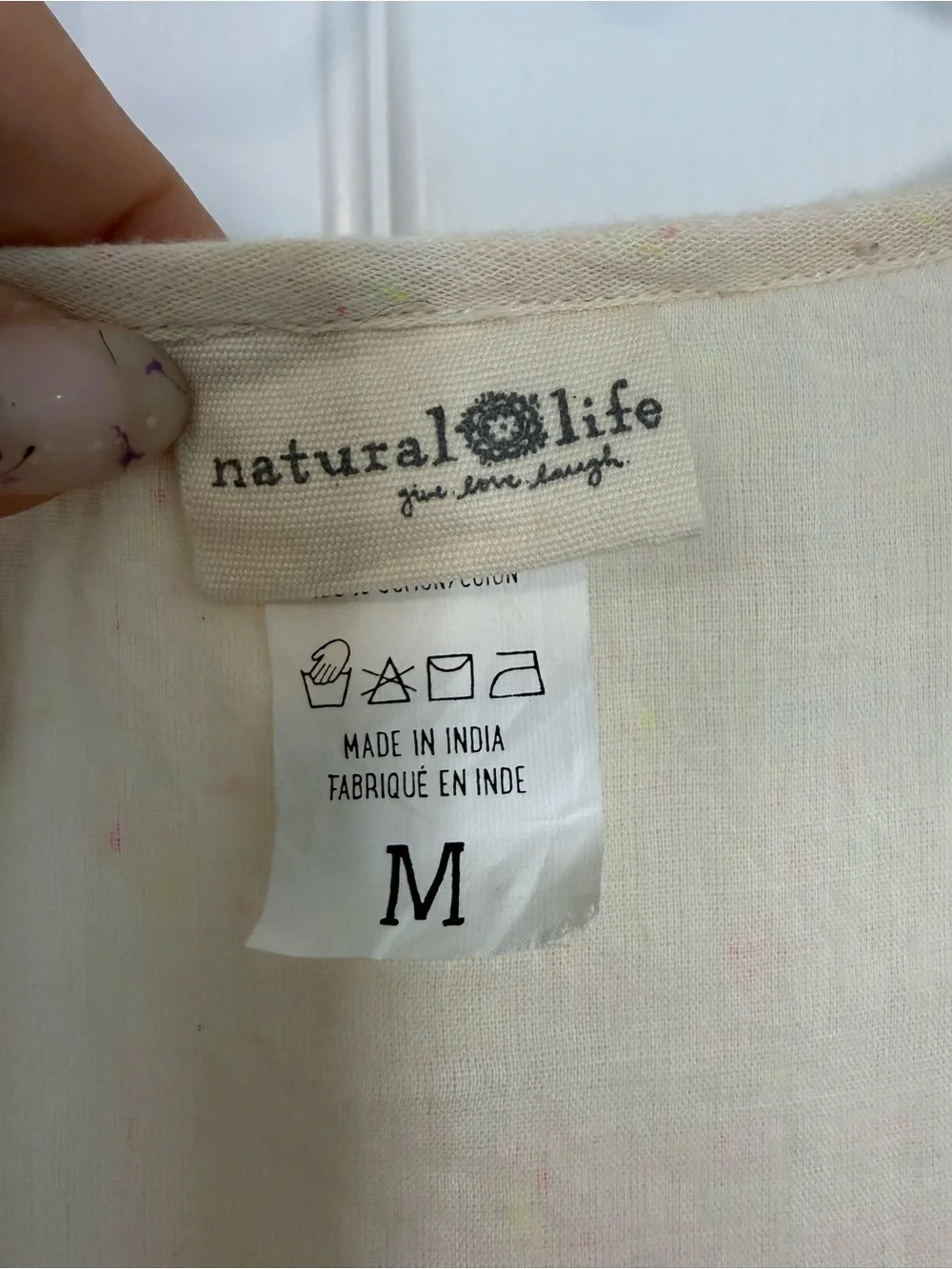 NATURAL LIFE Cream Sleeveless Dress with Bright Floral Embroidery 100% Cotton